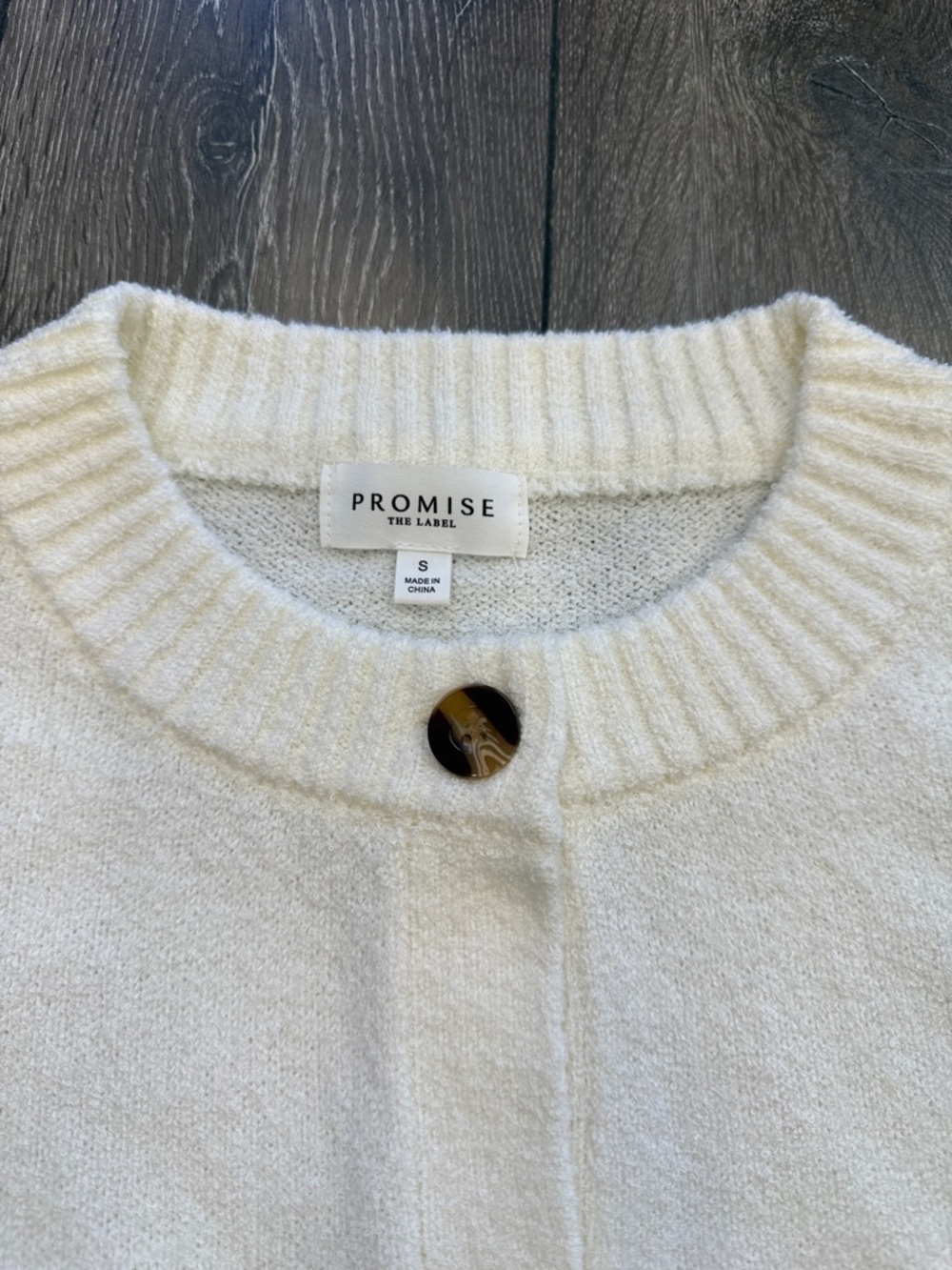 Promesa Cream Button-Front Cardigan with Tortoiseshell Buttons - Picture 2 of 2